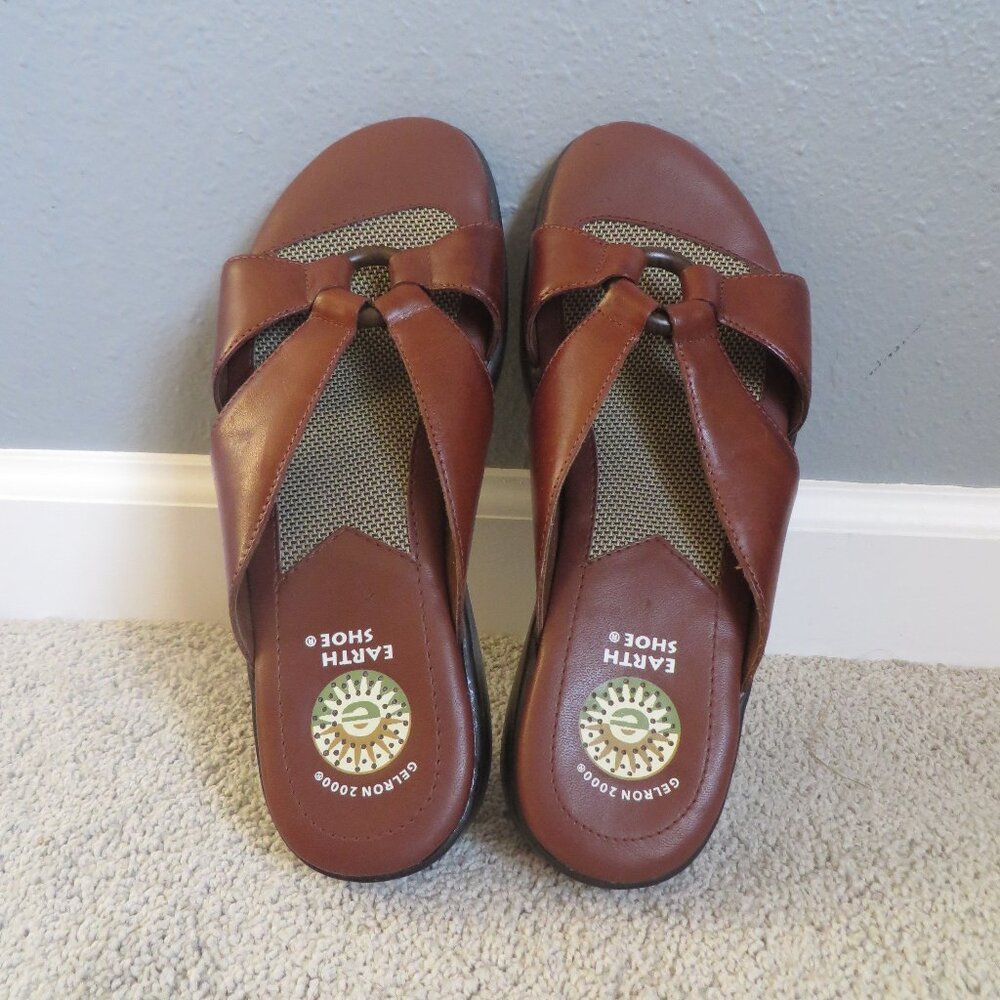 Earth shoe gelron 2000 womens slide sandals size 8 brown leather hampton 6136376 - Picture 5 of 11